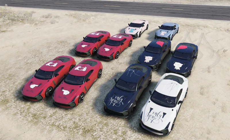 2021 Nissan GT-R50 - Valentine's day Liveries Pack (12 switches)