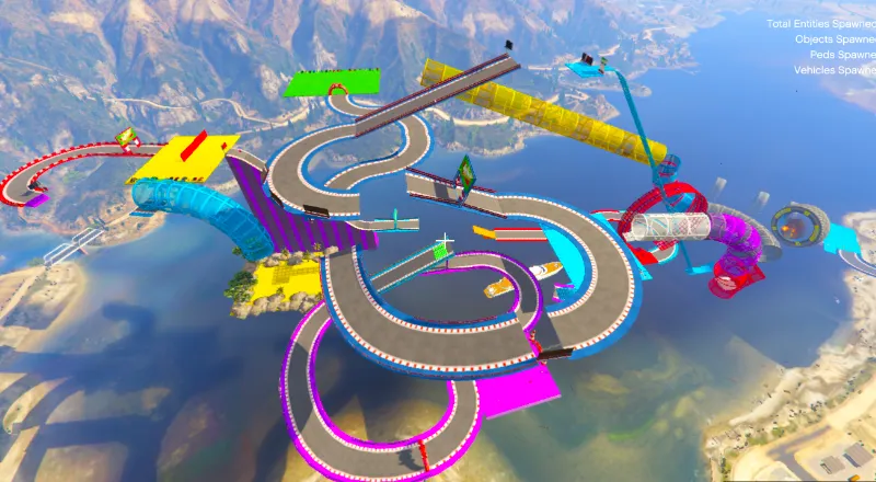 Biggest Mega Ramp (Bike, Super Car, Helicopter and Boat)