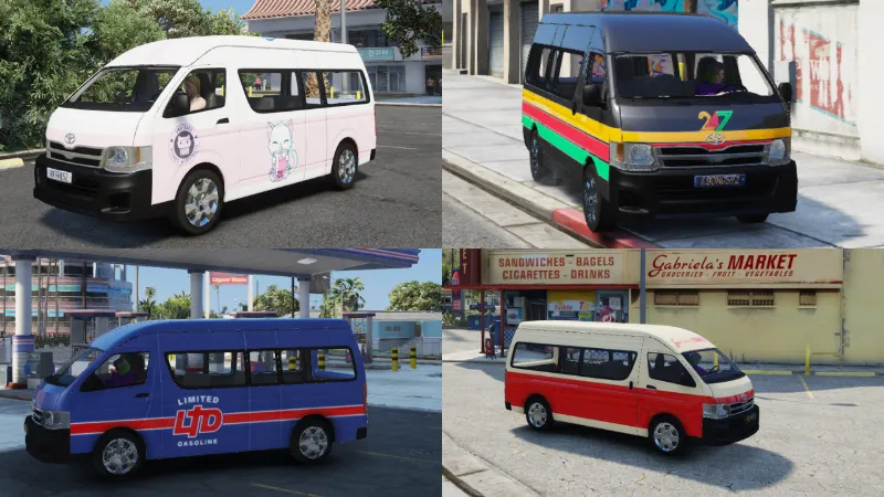 2012 Toyota Hiace SLWB - Business Liveries Pack (4 variants)