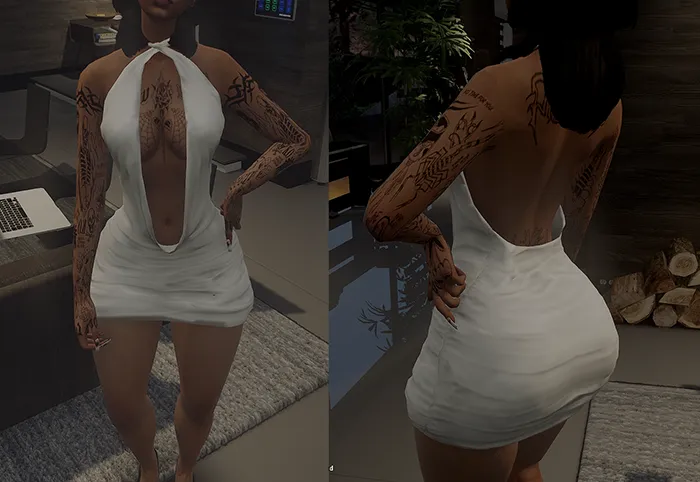 Open Front & Back Dress for Female MP