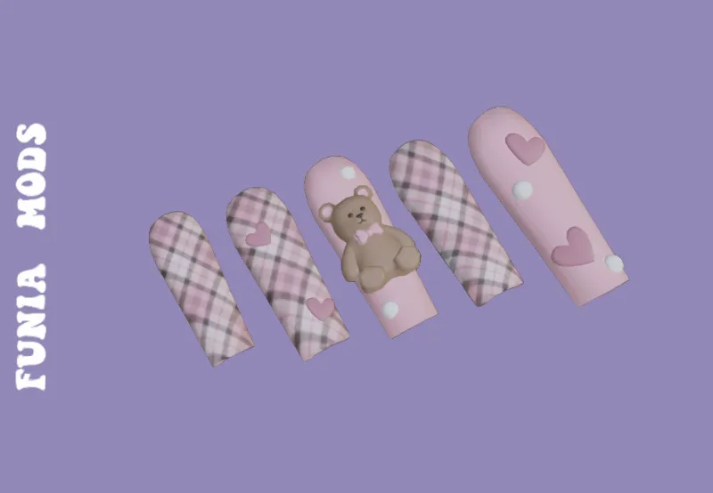 Teddy bear nails for Female